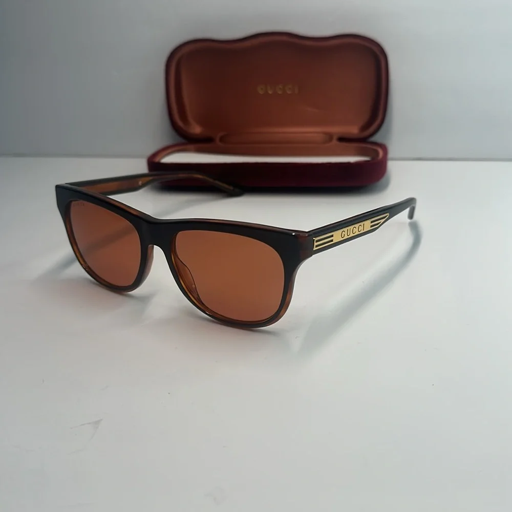 Gucci Sunglasses Men's GG0980S 002 Black/Orange Lenses